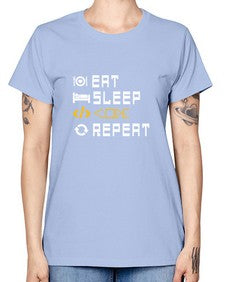 Eat sleep code repeat 49# - computer -  Missy T-Shirt