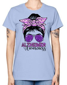 Girl Warrior Alzheimer Awareness 153# - alzheimers -  Missy T-Shirt