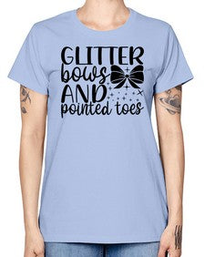 Glitter bows and pointed toes 130# - ballet -  Missy T-Shirt