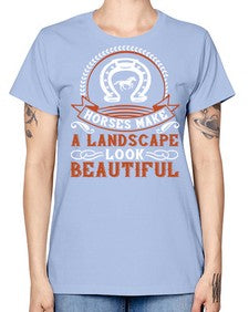 Horses make a landscape look beautiful Style 42# - horse -  Missy T-Shirt