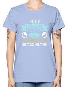 Keep calm and put in a ticket 28# - computer -  Missy T-Shirt