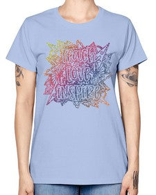 Mandala Teach Love Inspire Rainbow Glitter 762# - mandala -  Missy T-Shirt
