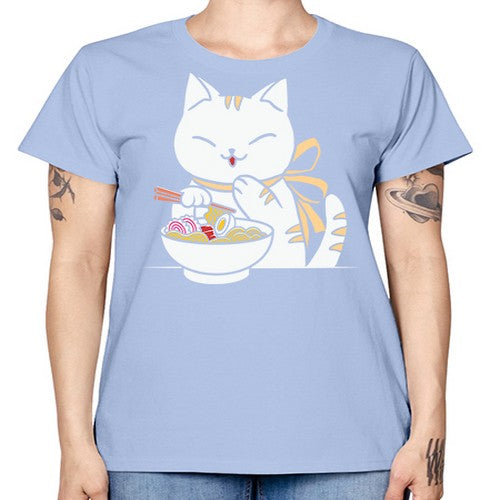 Ramen Cat Kawaii Anime Tee Japanese 280# - anime -  Missy T-Shirt