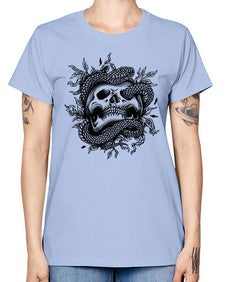 Snake Skull 1095# - skull and bones -  Missy T-Shirt