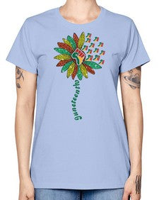 Sunflower Fist Juneteenth Black History 24# - black juneteenth -  Missy T-Shirt