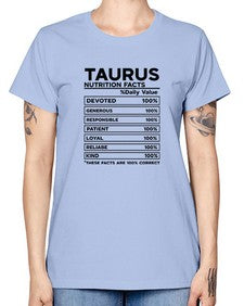 Taurus Nutrition Facts 490# - taurus -  Missy T-Shirt
