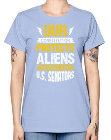Your constituion protects aliens and drunks 49# - ufo -  Missy T-Shirt