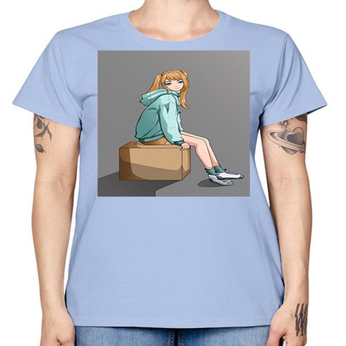 cute casual girl using jacket 49# - anime -  Missy T-Shirt