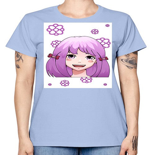 cute ponytails purple hair girl 63# - anime -  Missy T-Shirt