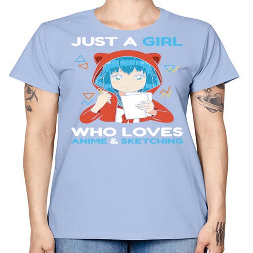 just a girl who loves anime and sketching259# - anime -  Missy T-Shirt