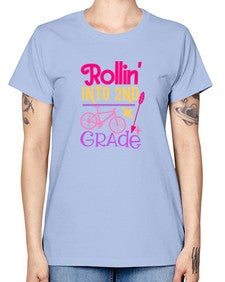 rollin into second grade 783# - second grade -  Missy T-Shirt