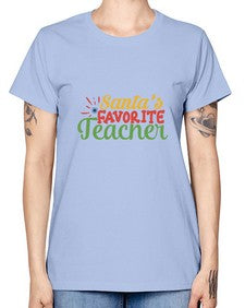 santas favorite teacher Style 351# - teacher -  Missy T-Shirt