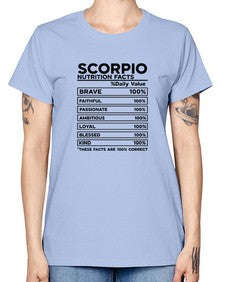 scorpio Nutrition Facts 434# - scorpio -  Missy T-Shirt