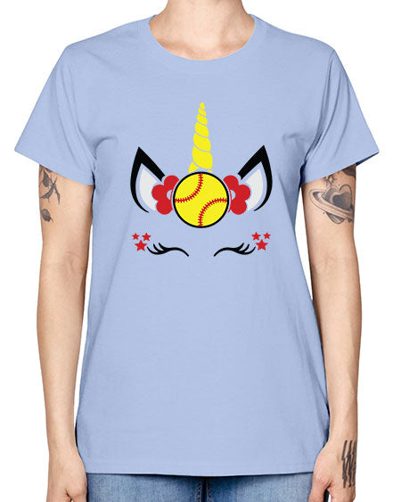 softball unicorn 398# - softball -  Missy T-Shirt