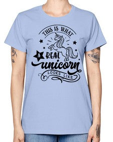 this is what a real unicorn black 436# - unicorn -  Missy T-Shirt