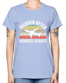 wander often wonder always  47# - airplane -  Missy T-Shirt