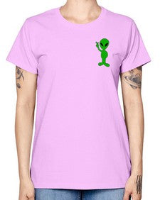 Alien in Pocket Side 3# - ufo -  Missy T-Shirt