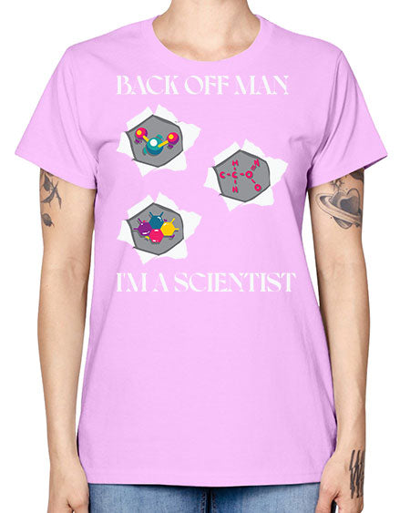 BackOffManImAScientistSkinite Scientist Skinite 289# - general science -  Missy T-Shirt