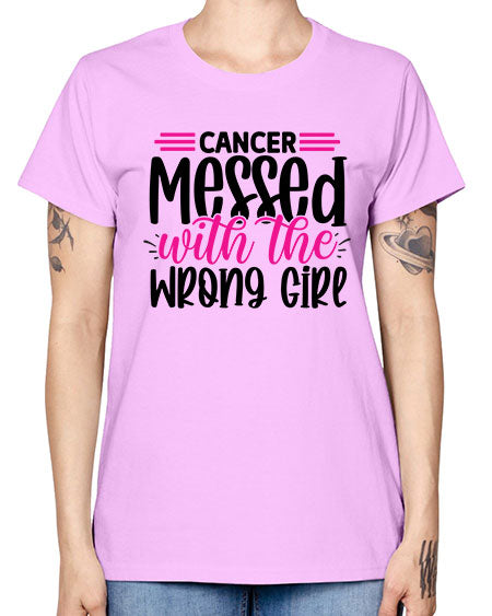 Cancer Messed with the Wrong Girl 29# - breast cancer -  Missy T-Shirt