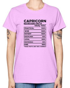 Capricorn Nutrition Facts 185# - capricorn -  Missy T-Shirt