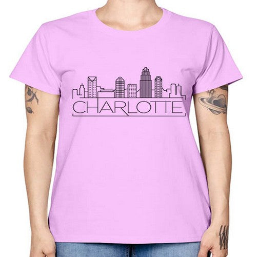 Charlotte Minimal Skyline 557# - cities -  Missy T-Shirt
