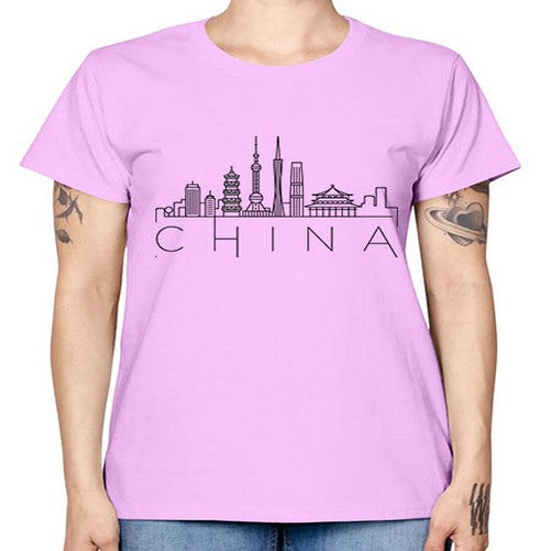 China Minimal Skyline 576# - cities -  Missy T-Shirt