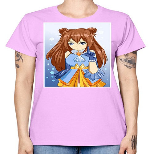 Cute little beautiful girl blue gold clothes cartoon 171# - anime -  Missy T-Shirt
