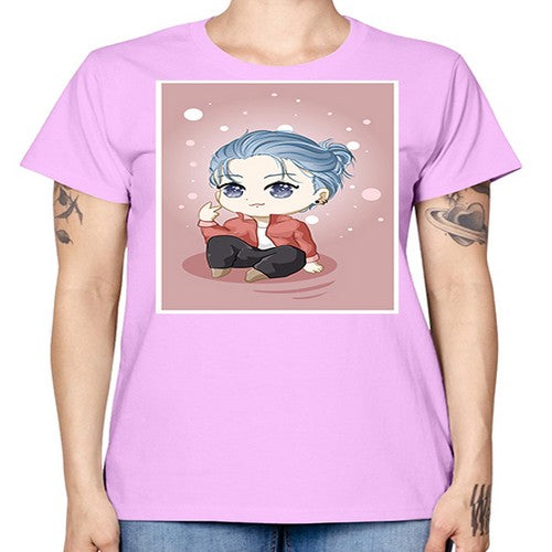 Cute little boy silver hair 78# - anime -  Missy T-Shirt