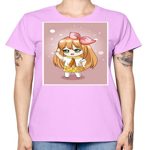 Cute little girl yellow hair wearing uniform 130# - anime -  Missy T-Shirt