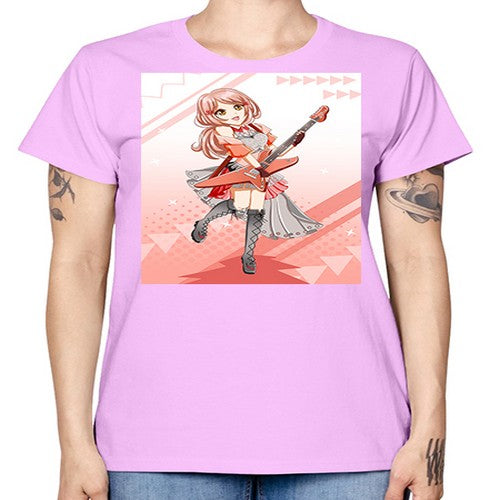 Cute rock star girl with guitar game 17# - anime -  Missy T-Shirt