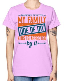 Diabetes affects my family One of my kids is affected by it Style 4# - diabetes -  Missy T-Shirt