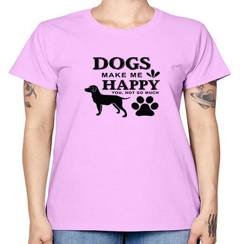 Dogs Make Me Happy Style 44# - dogs -  Missy T-Shirt