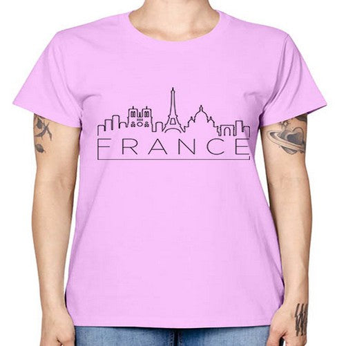 France Minimal Skyline 742# - cities -  Missy T-Shirt