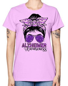 Girl Warrior Alzheimer Awareness 153# - alzheimers -  Missy T-Shirt