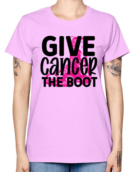 Give Cancer the Boot 25# - breast cancer -  Missy T-Shirt
