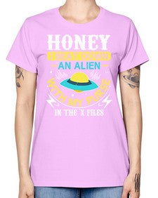 Honey i beat down an alien 4# - ufo -  Missy T-Shirt