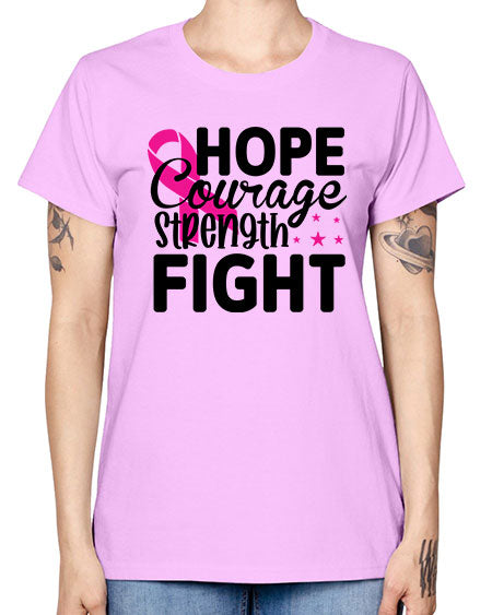 Hope Courage Strength Fight 21# - breast cancer -  Missy T-Shirt