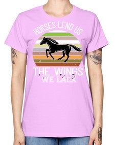 Horses lend us the wings we lack Style 43# - horse -  Missy T-Shirt