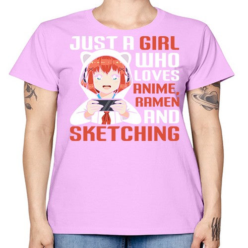 Just a girl who loves anime ramen and sketching260# - anime -  Missy T-Shirt