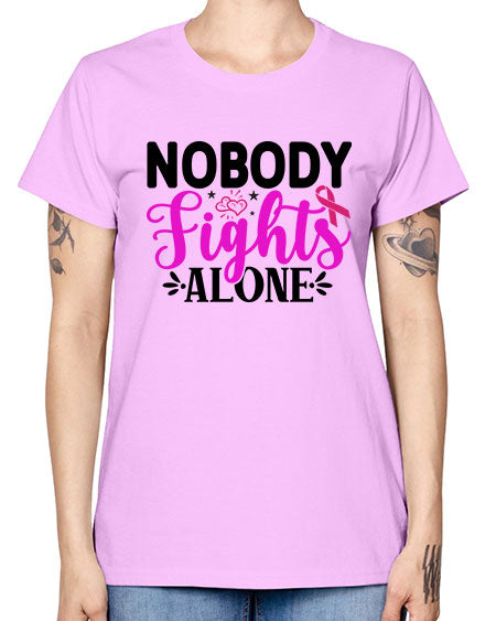 Nobody Fights Alone 12# - breast cancer -  Missy T-Shirt