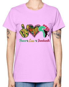Peace Love Juneteenth Day Fist Png 8# - black juneteenth -  Missy T-Shirt