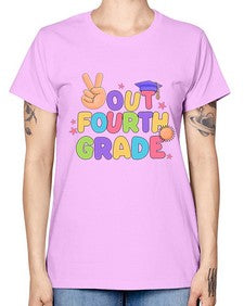 Peace Out fourth Grade Peace 630# - fourth grade -  Missy T-Shirt