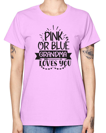 Pink or blue grandma loves you 433# - pregnancy -  Missy T-Shirt