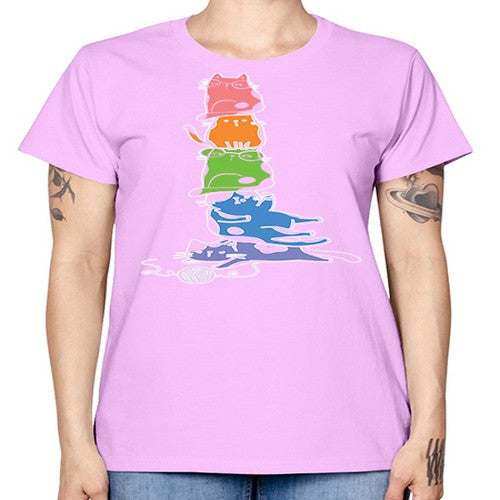 Pride Kawaii Cats Pile Cute Anime 277# - anime -  Missy T-Shirt