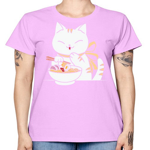 Ramen Cat Kawaii Anime Tee Japanese 280# - anime -  Missy T-Shirt