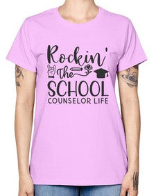 Rockin The School Counselor Life 774# - librarian -  Missy T-Shirt