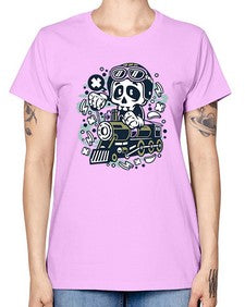 Skull Train 1067# - skull and bones -  Missy T-Shirt