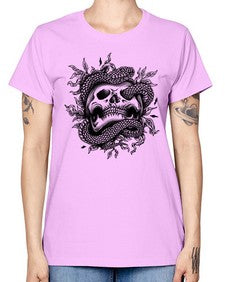 Snake Skull 1095# - skull and bones -  Missy T-Shirt