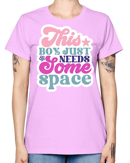 This boy just needs some space 6# - space -  Missy T-Shirt