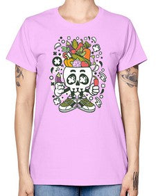 Vegetable Skull Head 1195# - skull and bones -  Missy T-Shirt